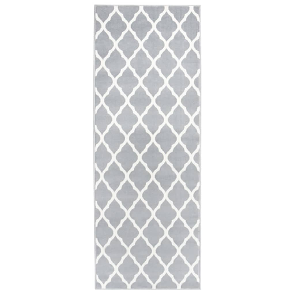 Covor de alergat BCF, alb si gri, 100x350 cm 331916
