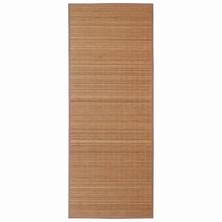 Правоъгълен кафяв бамбуков килим 80 х 300 см VidaXL 241338