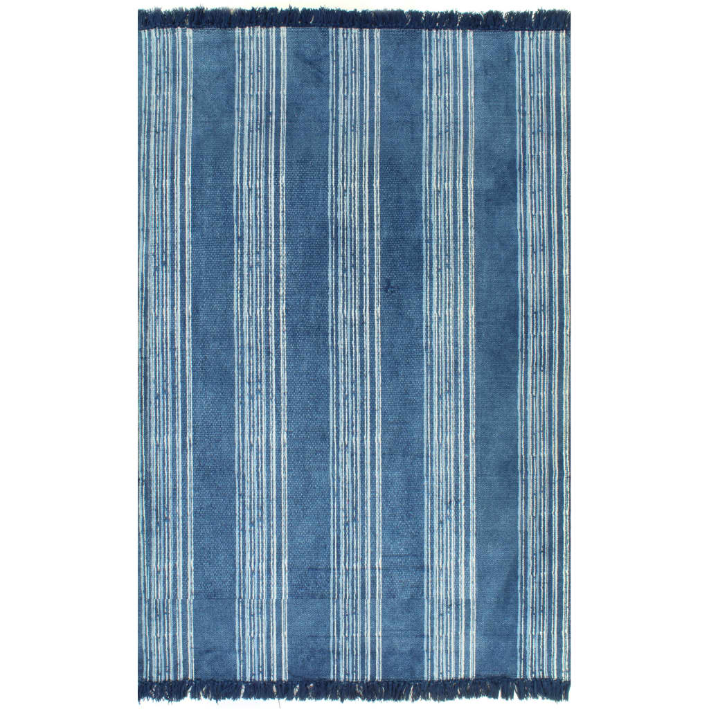 Covor Kilim, albastru, 160x230 cm, bumbac, cu model 246564