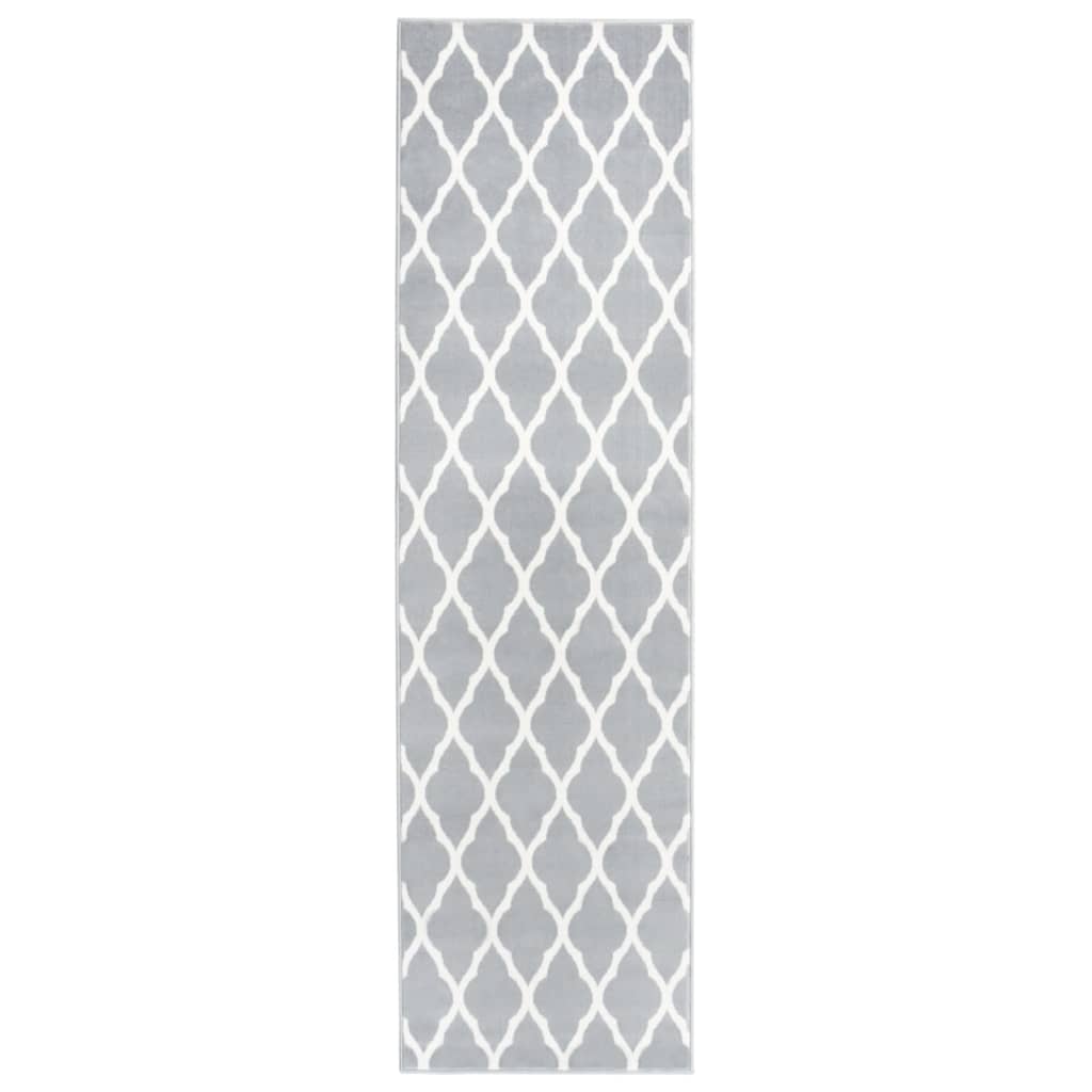 Covor traversa BCF, alb si gri, 60x200 cm 331897