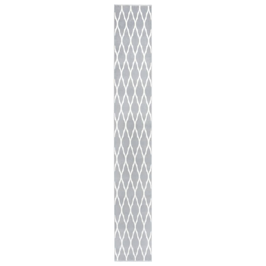 Covor traversa BCF, alb si gri, 60x450 cm 331902