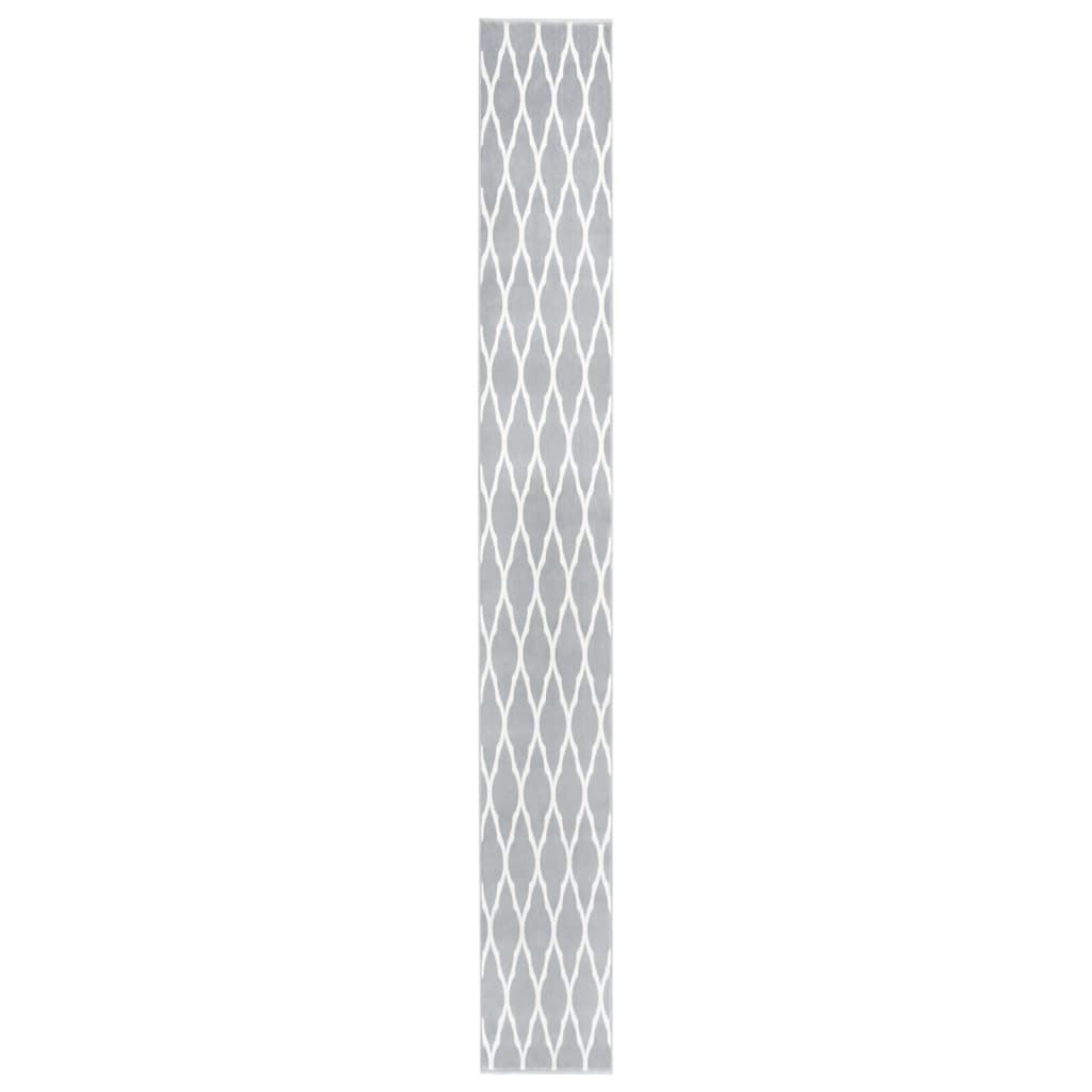 Covor traversa BCF, alb si gri, 60x500 cm 331903