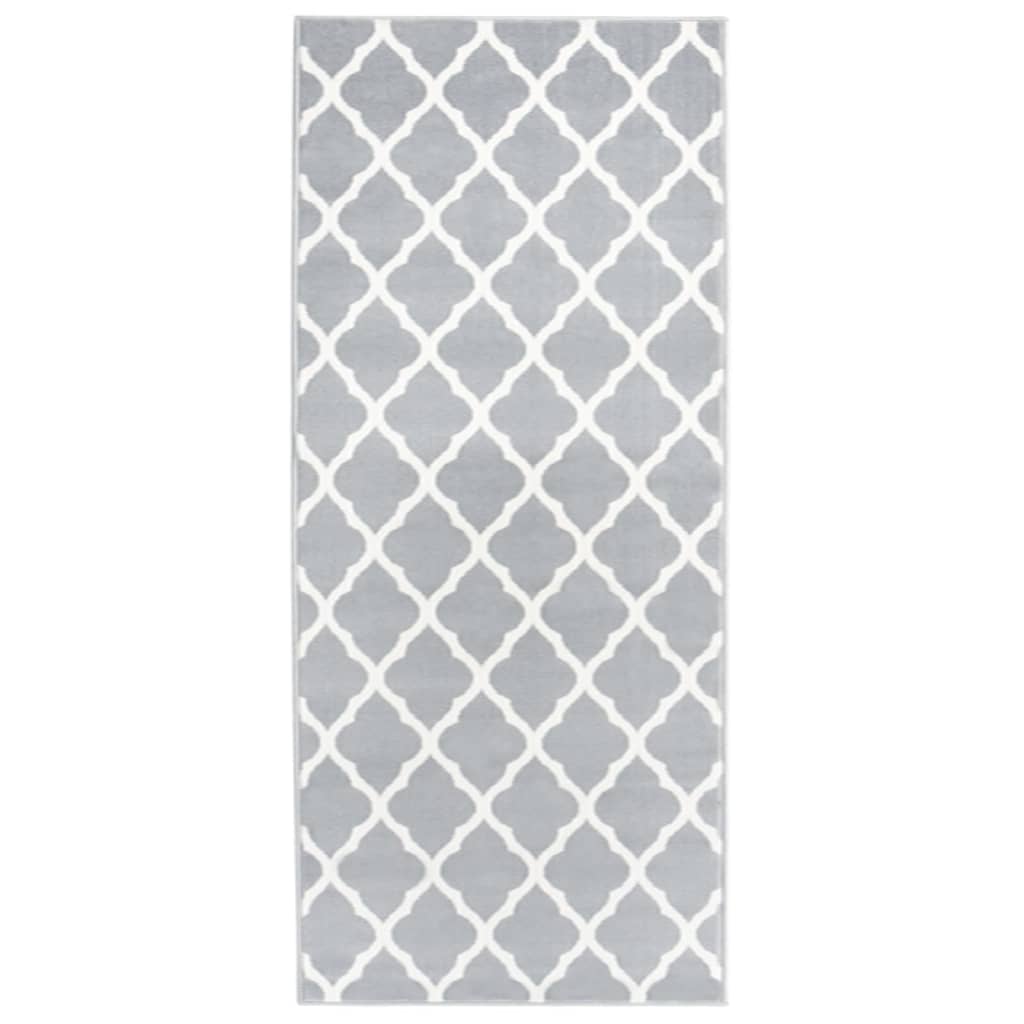 Covor traversa BCF, alb si gri, 80x150 cm 331904
