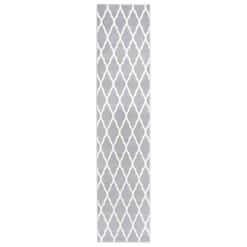 Covor traversa BCF, alb si gri, 80x400 cm 331909