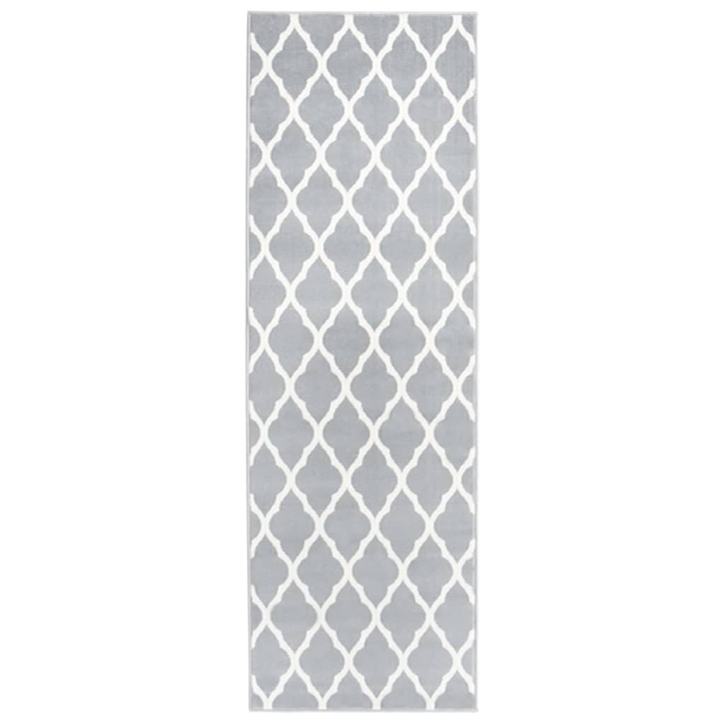 Covor traversa BCF, alb si gri, 100x400 cm 331917