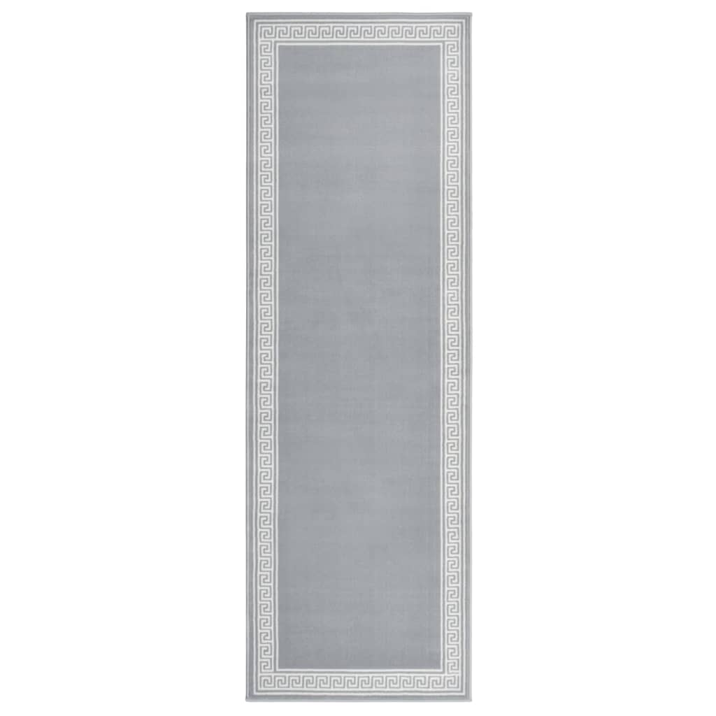 Covor traversa, Gri/Alb cu motiv, 80x250 cm, BCF 332002