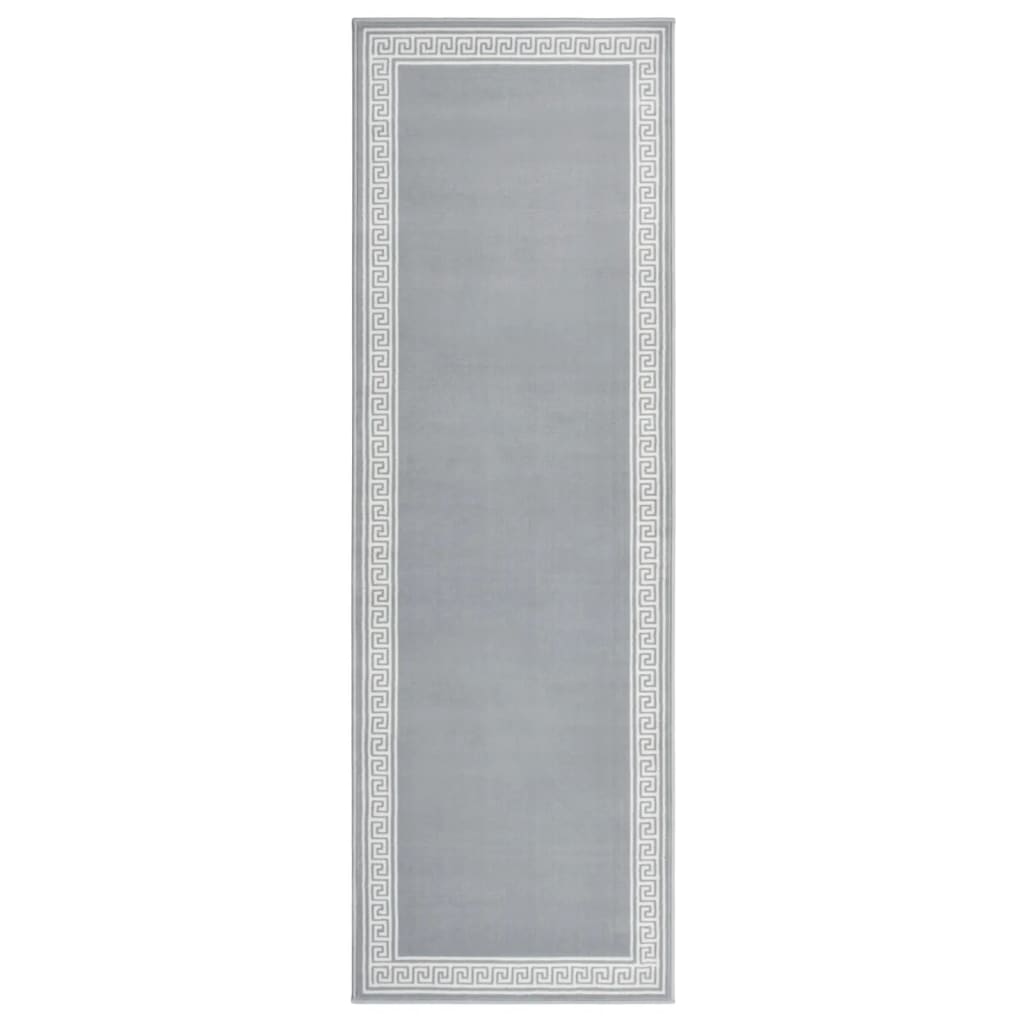 Covor traversa, Gri/Alb cu motiv, 100x300 cm, BCF 332011