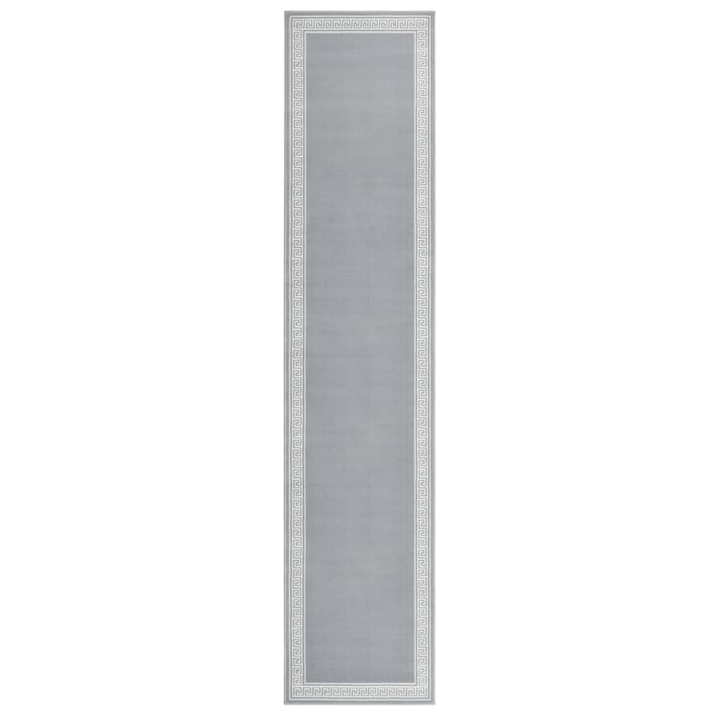 Covor traversa, Gri/Alb cu motiv, 80x400 cm, BCF 332005