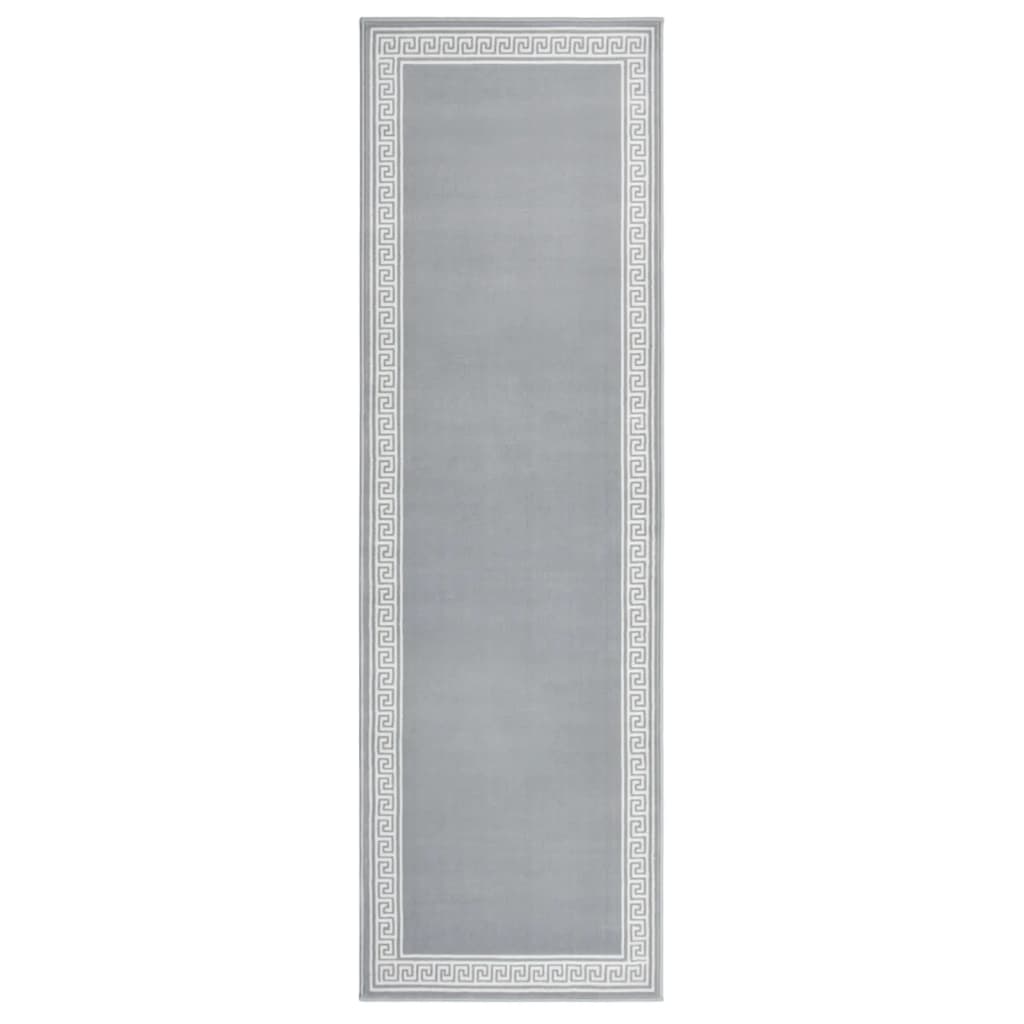 Covor traversa, Gri/Alb cu motiv, 100x350 cm, BCF 332012