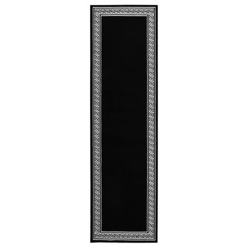 Covor traversa, Negru/Alb cu motiv, 60x300 cm, BCF 332019 Covor traversa, Negru/Alb cu motiv, 60x300 cm, BCF 332019