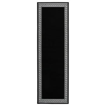 Covor traversa, Negru/Alb cu motiv, 80x300 cm, BCF 332027 Covor traversa, Negru/Alb cu motiv, 80x300 cm, BCF 332027