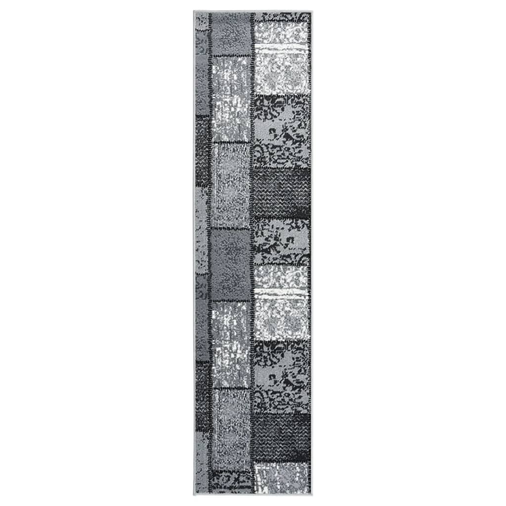 Covor traversa, gri cu dreptunghiuri, 60x150 cm, BCF 332040