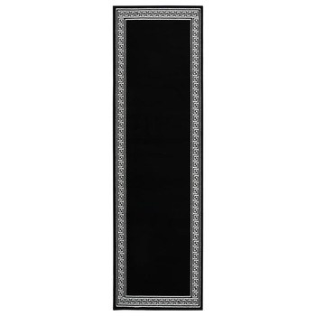 Covor traversa, Negru/Alb cu motiv, 80x350 cm, BCF 332028 Covor traversa, Negru/Alb cu motiv, 80x350 cm, BCF 332028
