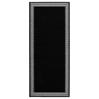 Covor traversa, negru/Alb cu motiv, 100x200 cm, BCF 332033 Covor traversa, negru/Alb cu motiv, 100x200 cm, BCF 332033