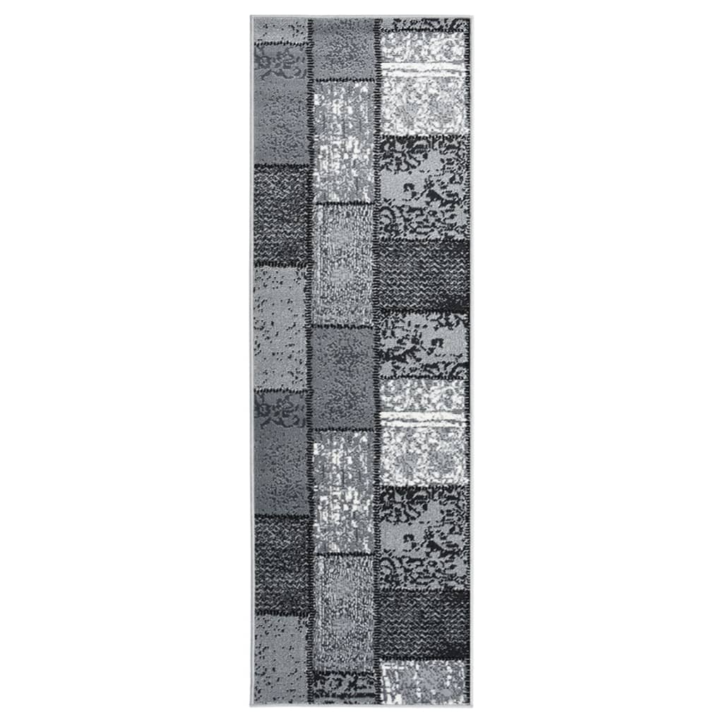 Covor traversa, gri cu dreptunghiuri, 60x300 cm, BCF 332043