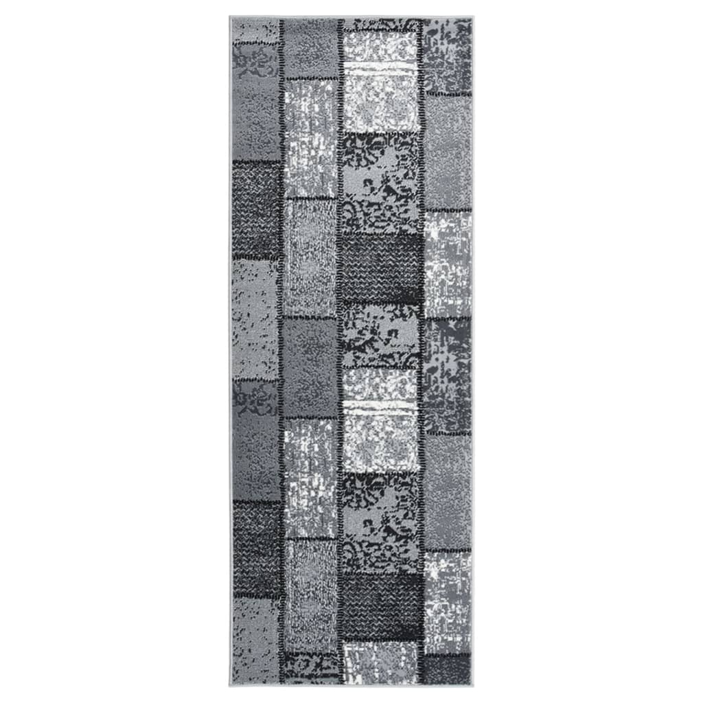 Covor traversa, gri cu dreptunghiuri, 80x150 cm, BCF 332048
