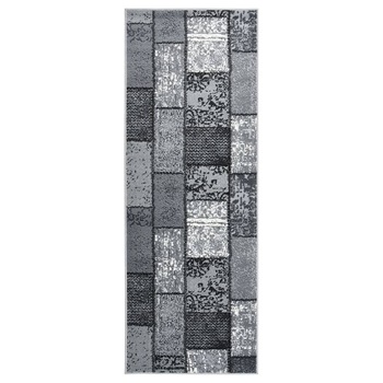 Covor traversa, gri cu dreptunghiuri, 80x150 cm, BCF 332048 Covor traversa, gri cu dreptunghiuri, 80x150 cm, BCF 332048