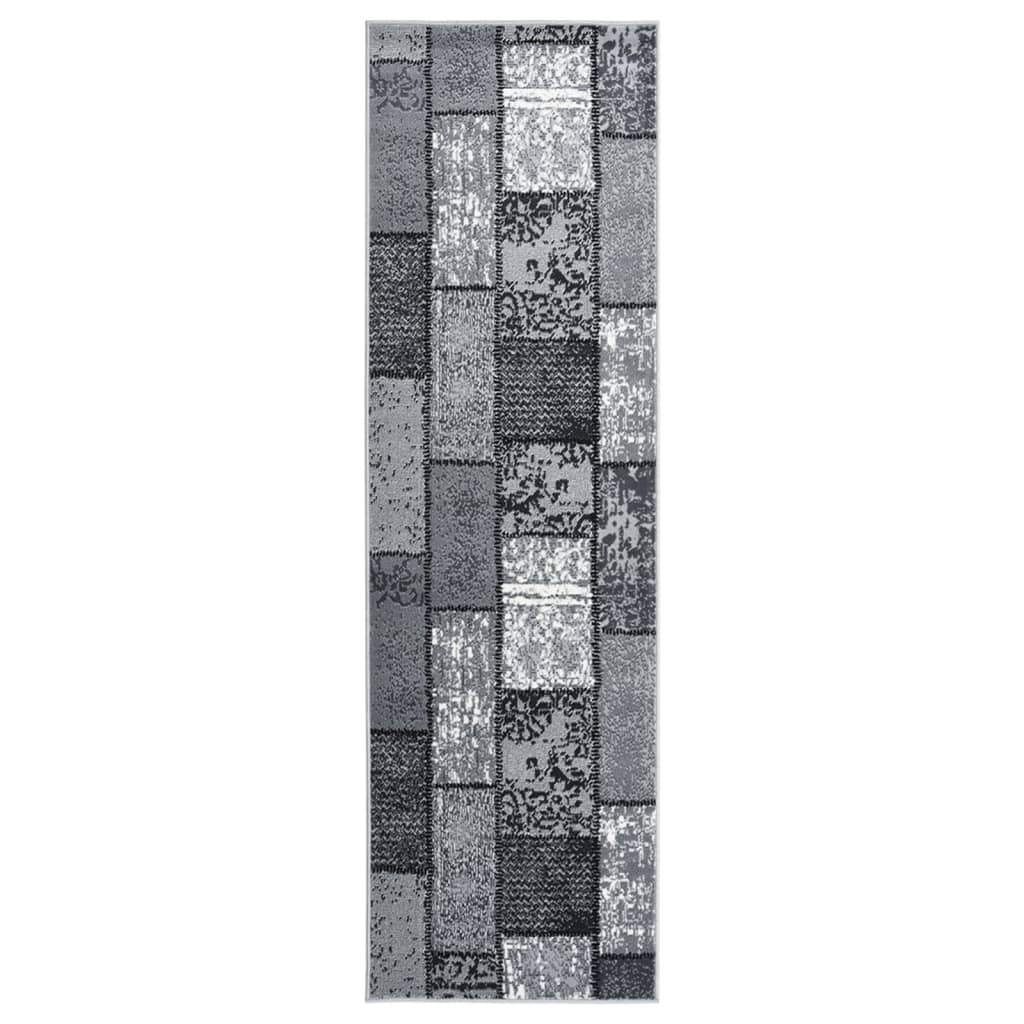 Covor traversa, gri cu dreptunghiuri, 80x350 cm, BCF 332052