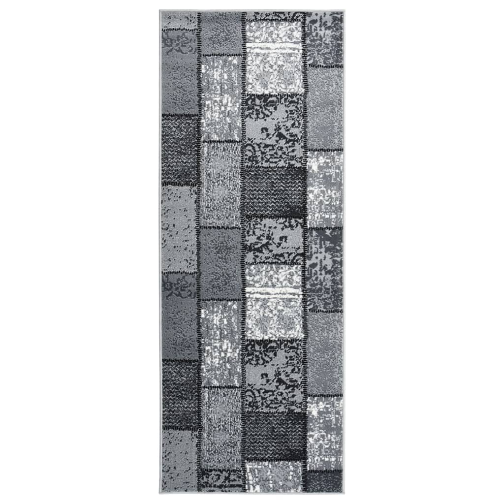 Covor traversa, gri cu dreptunghiuri, 100x200 cm, BCF 332057
