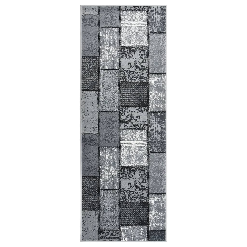 Covor traversa, gri cu dreptunghiuri, 100x250 cm, BCF 332058