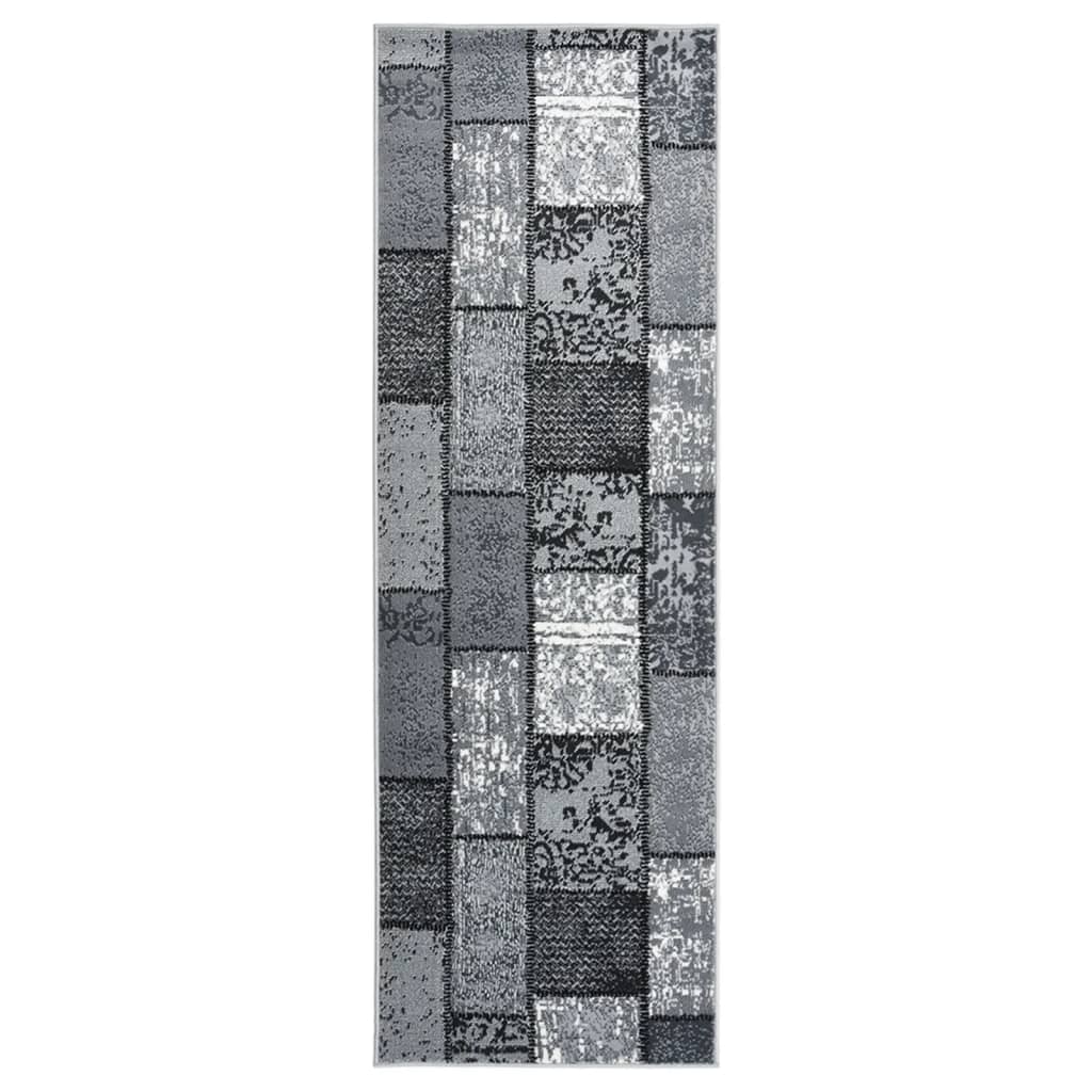 Covor traversa, gri cu dreptunghiuri, 100x350 cm, BCF 332060