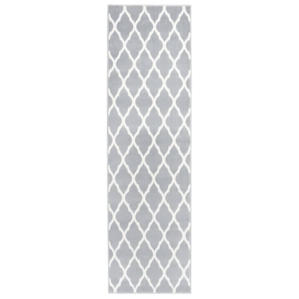 Covor traversa BCF, alb si gri, 100x450 cm 331918