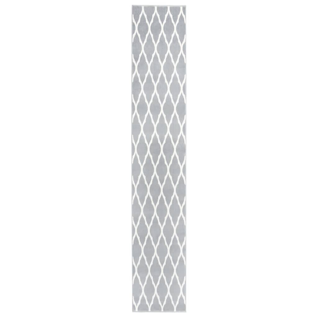 Covor traversa BCF, alb si gri, 80x500 cm 331911