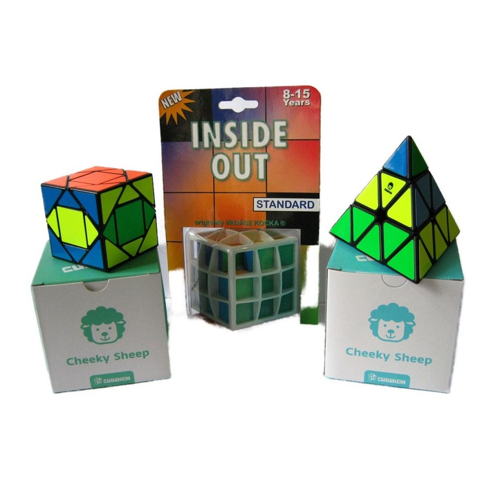 1 Retro+2 Új rubik logikai játék Vadász kocka+Cubikon Pyraminx+Pandora #38