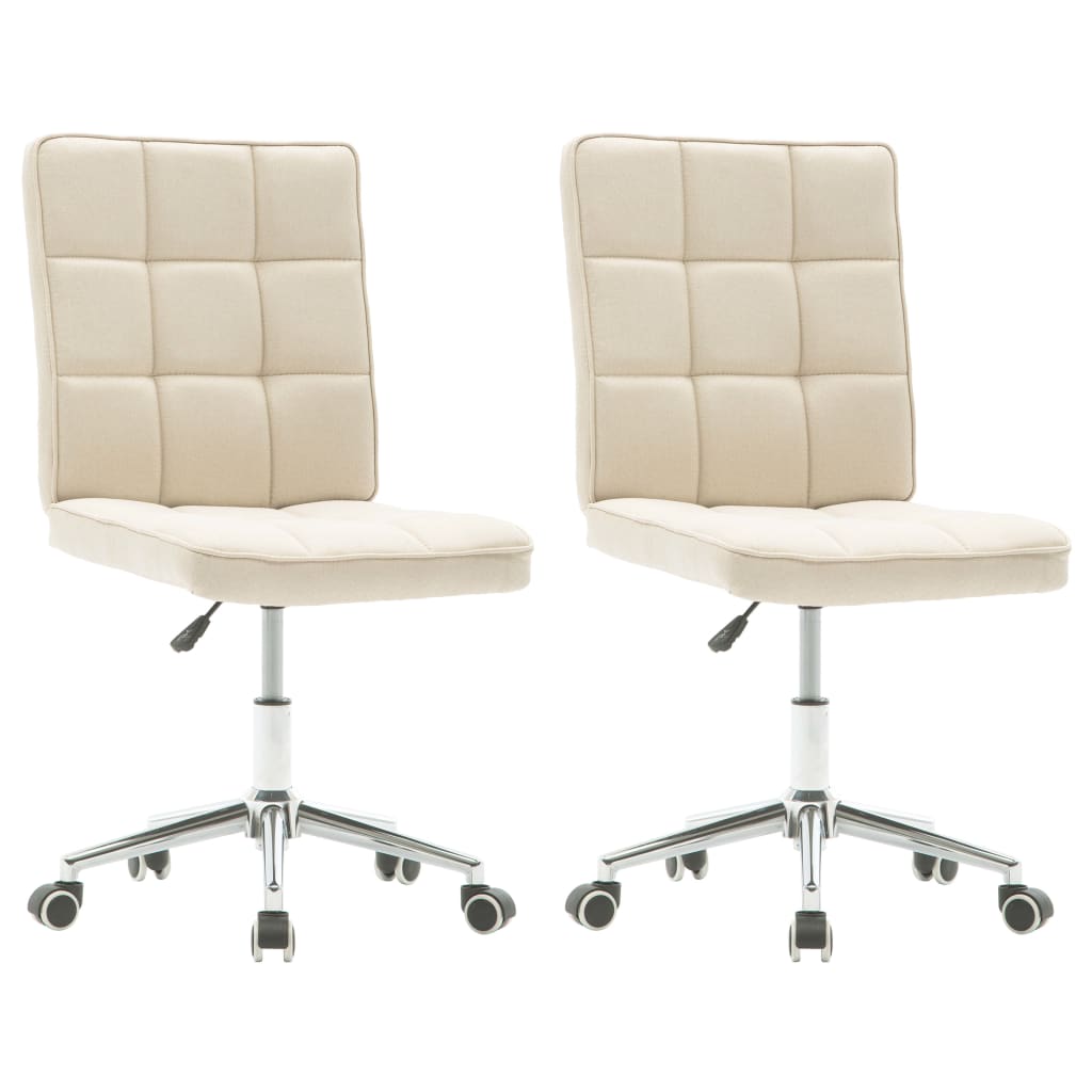 Set scaune de bucatarie, 2 buc, crem, material textil 283581