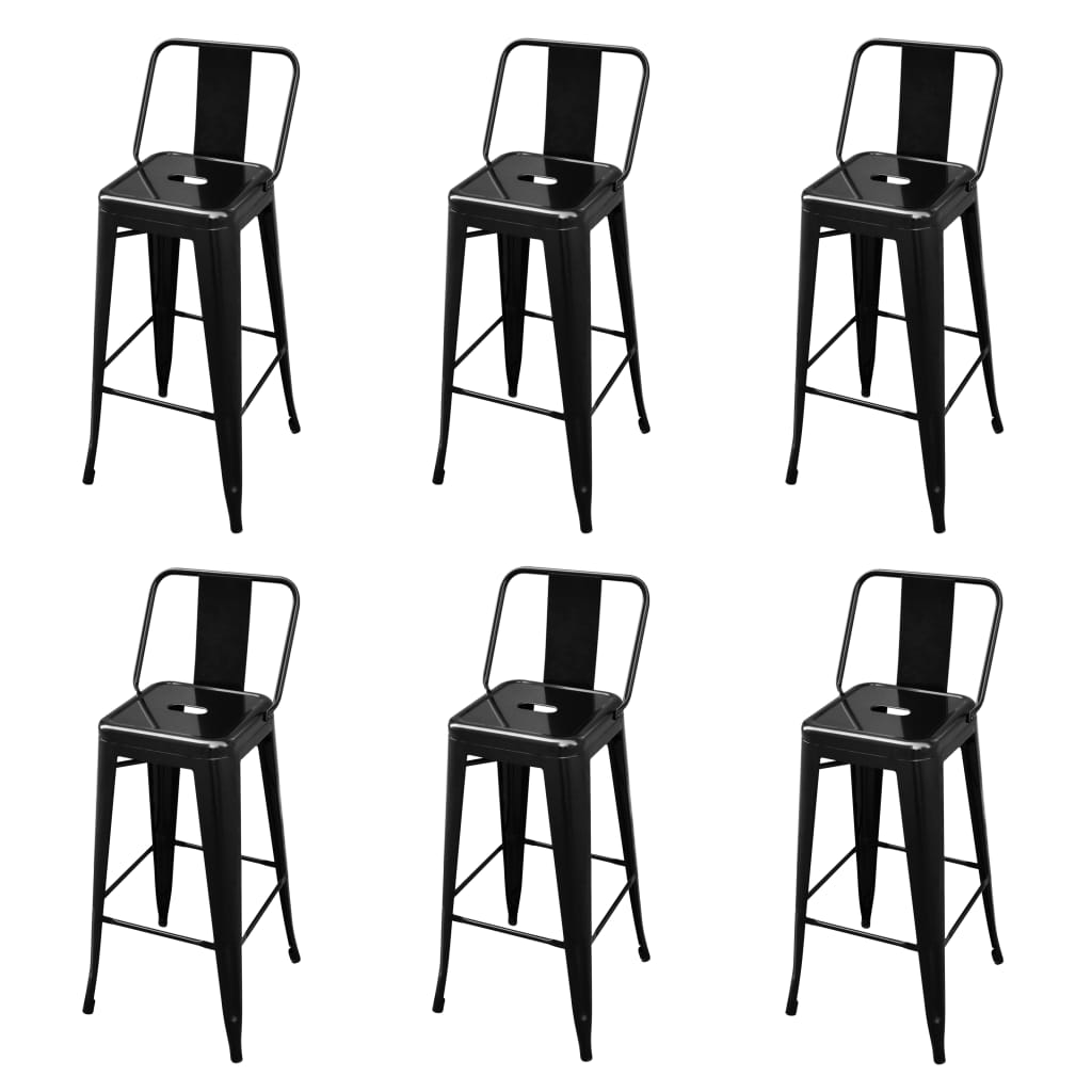 Set scaune de bar, 6 buc, negru, otel 3052641 43 x 43 x 101 cm