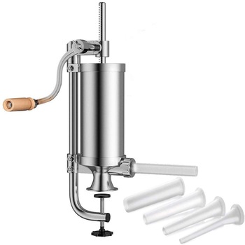 Aparat umplut carnati , manual , vertical , Grunberg, din inox alimentar , capacitate 2.5 Kg , 4 palnii incluse GR3183 Aparat umplut carnati , manual , vertical , Grunberg, din inox alimentar , capacitate 2.5 Kg , 4 palnii incluse GR3183