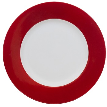 Farfurie desert, Cesiro, Ø 20 cm, Alb Pur cu banda Rosie la Margine Farfurie desert, Cesiro, Ø 20 cm, Alb Pur cu banda Rosie la Margine