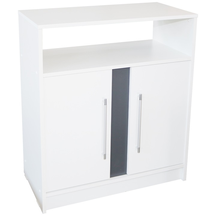 Comoda Verona 2 usi, Alb/Gri, 75 x 87 x 39 cm