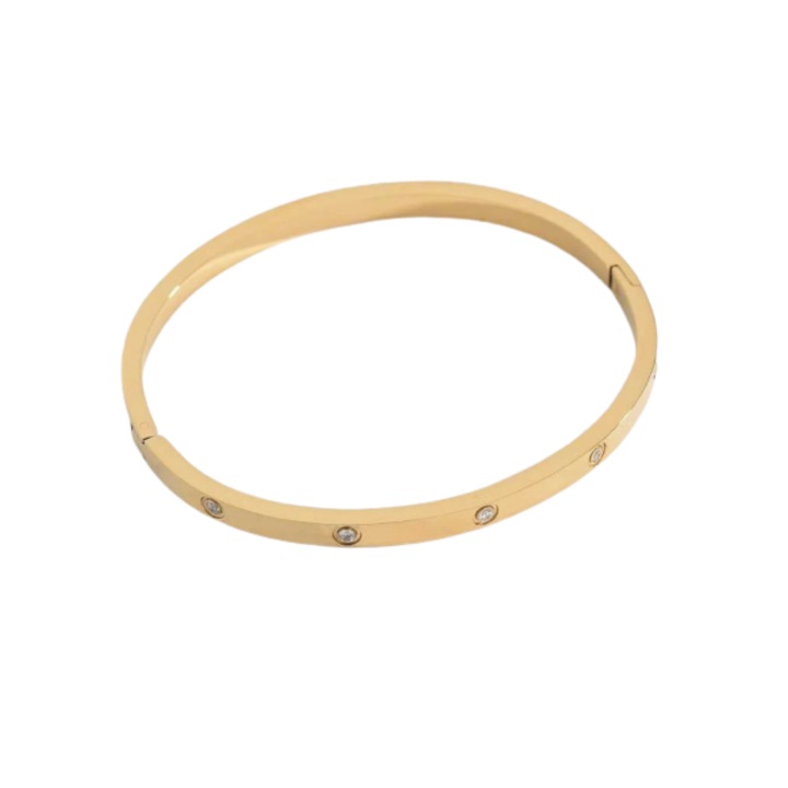 Bratara fixa Bangle Love din otel inoxidabil Auriu/Argintiu