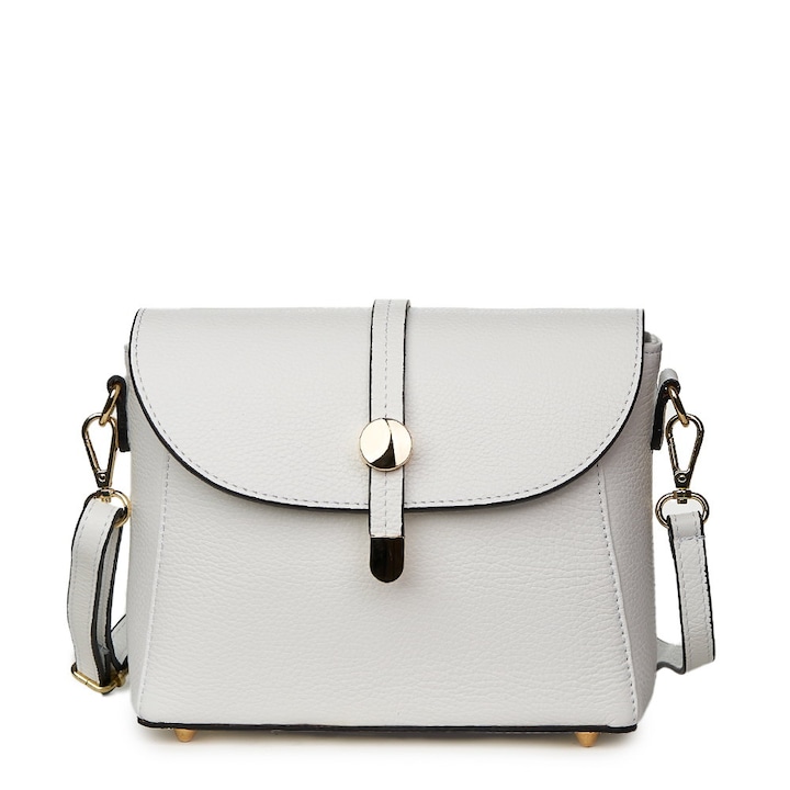 din piele naturala Laguna, Alb, 18x22cm