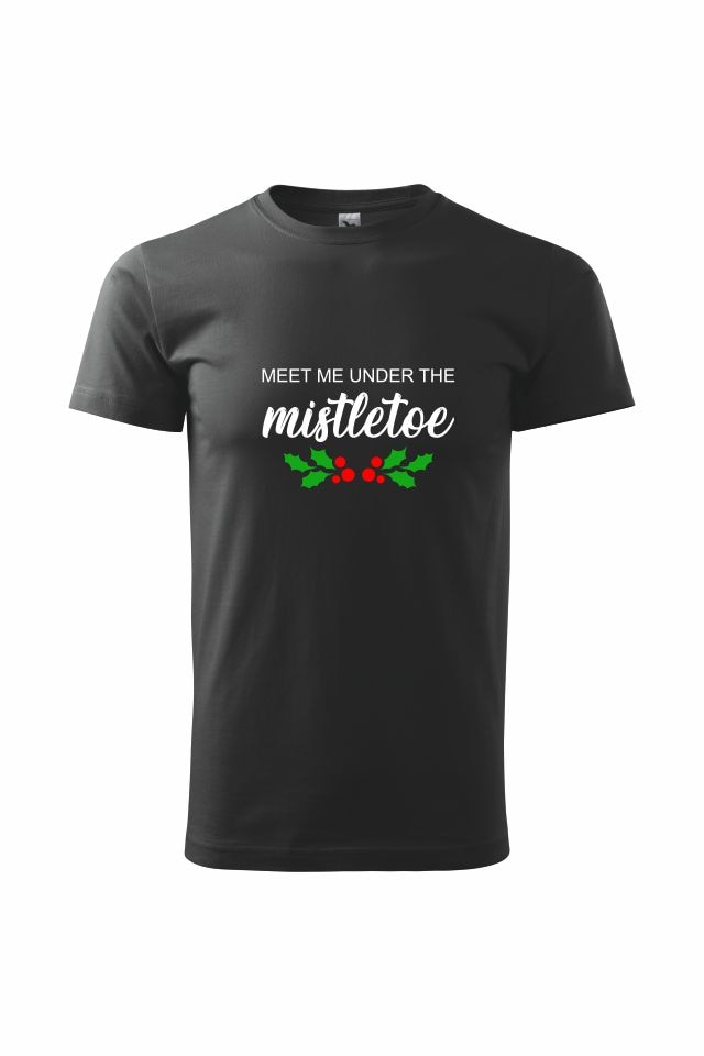 Tricou meet me under the misteltoe, Negru/Rosu