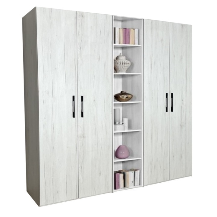 Dulap Mondo 4Et, Stejar Monaco, H220xL200xA50, balamale cu amortizor