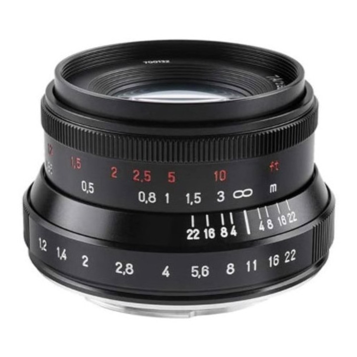 Obiectiv manual 7Artisans 35mm F1.2 MK II negru pentru Olympus si Panasonic MFT M4/3-mount