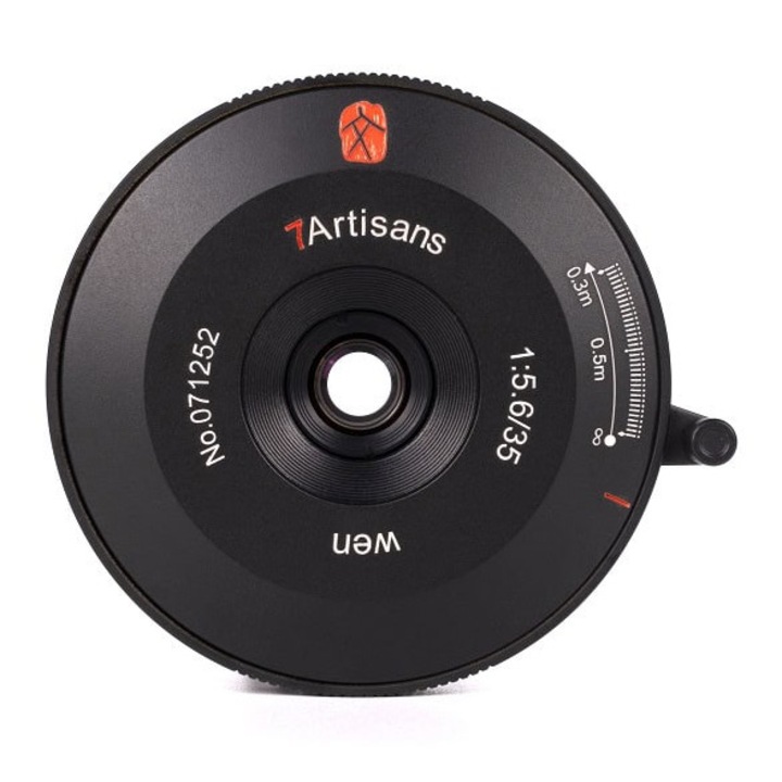 Obiectiv manual 7Artisans 35mm F5.6 Pancake B pentru Leica M Mount
