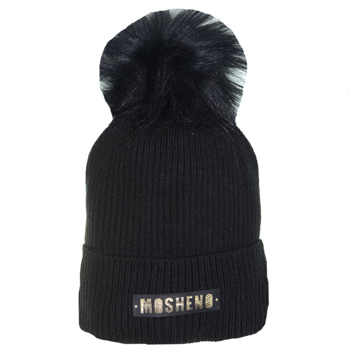 Caciula captusita pentru fete Mini Junior CCPF-1, Negru 67337