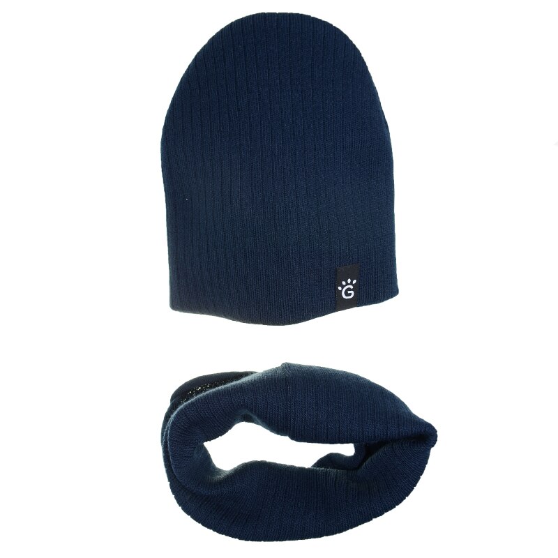 Set 2 piese caciula si fular pentru baieti Mini Junior CFG-4, Bleumarin 67392