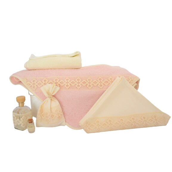 Trusou Botez roz pentru biserica, - 7 piese, Boabe de Grau- Odorul Mamei