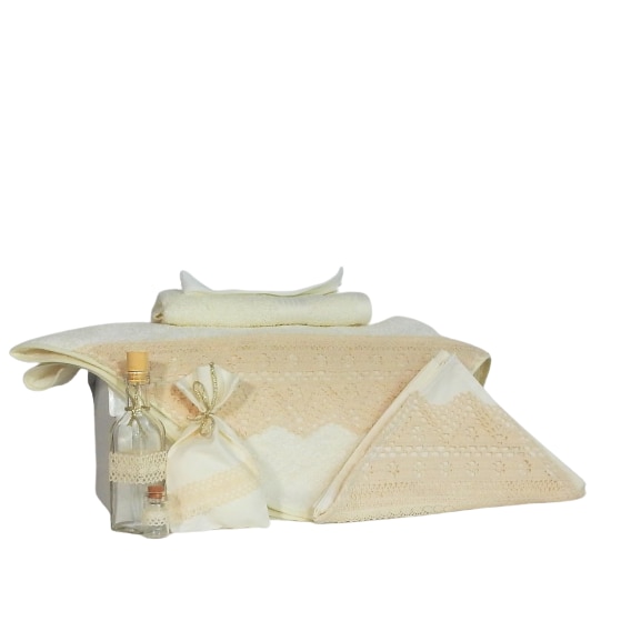 Set botez unicat ivoire 7 piese- Trusou biserica Dantela Bunicii- Odorul Mamei