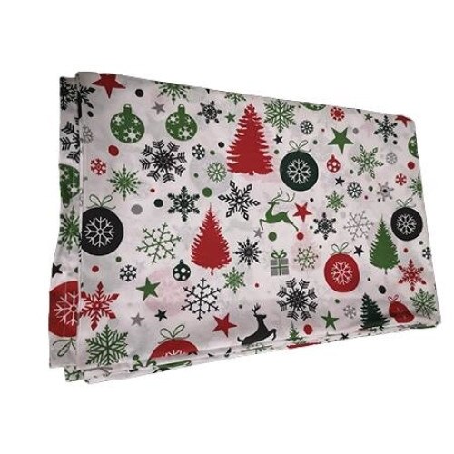 Fata de masa din bumbac cu imprimeu de Craciun „Christmas Spirit”, 6 persoane, 150x200 cm