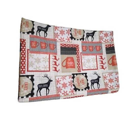 Fata de masa din bumbac cu imprimeu de Craciun „Holiday Whishes”, 6 persoane, 150x200 cm