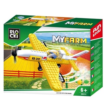 Set de constructii, Avion, 50 piese, 7toys Set de constructii, Avion, 50 piese, 7toys