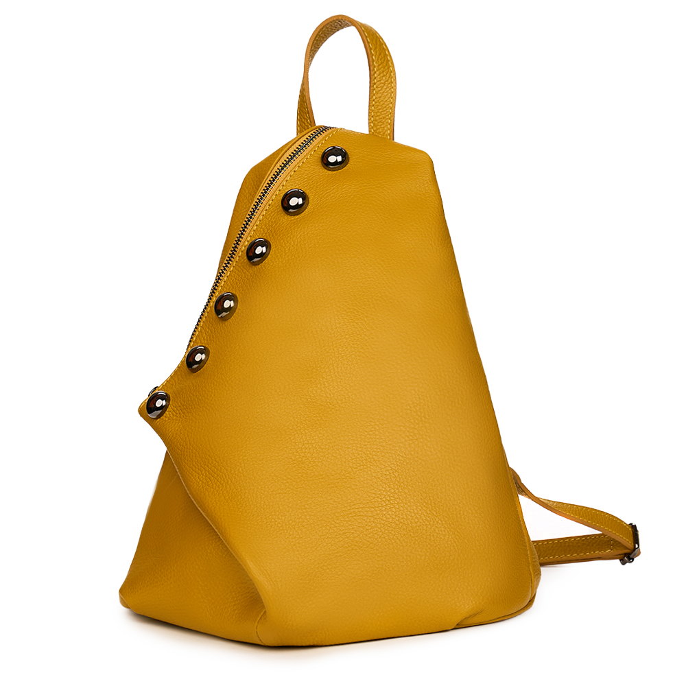 Rucsac piele naturala Bubble galben