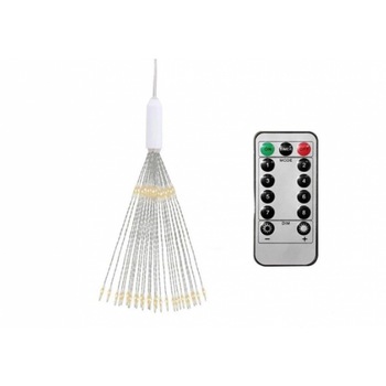 Instalatie 5 artificii decorative cu telecomanda 100 LED/artificii alb cald Instalatie 5 artificii decorative cu telecomanda 100 LED/artificii alb cald