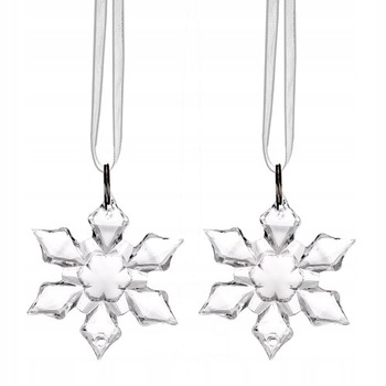 Set decoratiune de brad, Zola®, 2 bucati, Fulg de nea, model cristal, 4.5 cm Set decoratiune de brad, Zola®, 2 bucati, Fulg de nea, model cristal, 4.5 cm