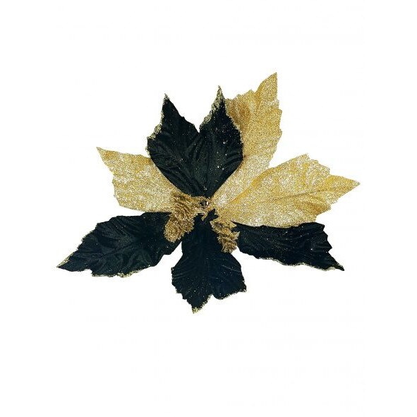 Ornament brad Craciunita artificiala Negru-Auriu Ø 28cm